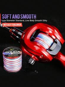 SOUGAYILANG 4 股 PE 编织鱼线 - 300 米多色迷彩 | 主线，适合冲浪、海钓，馈赠佳品：适合父亲节、圣诞节或生日等场合的钓鱼者 - 粉色 - 查看 5