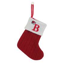 1pc Classic Christmas Stocking - Red And White Knitted Embroidered Alphabet Letter, Modern Style Holiday Polyester Candy Cane Decor, Festive Xmas Tree Hanging Ornament, Soft, Durable, Easy To Hang, Perfect For Holiday Season, Home Fireplace, New Year, Indoor And Outdoor Decor, Gift Bag, Christmas Decor Home Decor Christmas Decorations Room Decor
