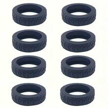 4/8 件轮子保护套，旅行箱包通用轮子保护套，旅行配件，行李箱轮子保护套，防震静音降噪耐磨硅胶行李箱轮子保护套，拉杆箱滚轮保护套，可重复使用，旅行必备，返校必备，沙滩露营必备，节日必备 - 彩色 - 查看 8