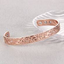 1 Peça / Conjunto Pulseira Magnética de Cobre para Mulheres e Homens, Pulseira de Bracelete de Cobre de Design Simples, Cobre com 6 Ímãs, Anel de Cobre para Homens, Pulseiras Magnéticas Ajustáveis Presentes de Joias