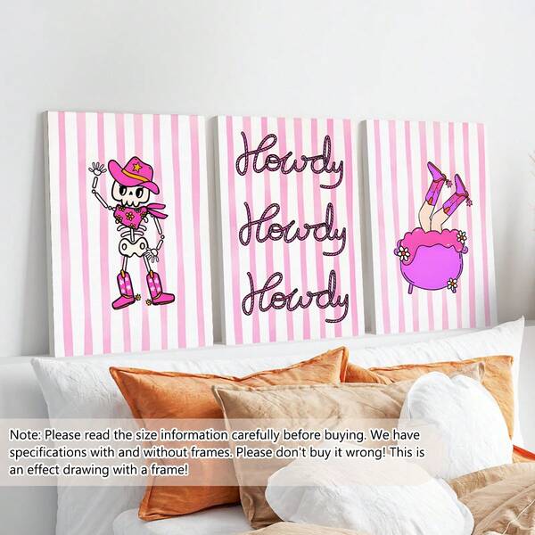 3pcs/Est Halloween Prints | Girls Nursery Halloween Poster | Halloween Cowgirl Print | Halloween Gallery Wall Set, Kids Room | Cowgirl Nursery, Quotes, Modern