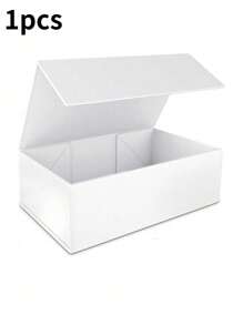 1 Stück weiße wiederverwendbare Geschenkbox mit Deckel, magnetischem Verschluss und rechteckigem Faltdesign, geeignet für Verpackung von Antrag-Boxen, Hochzeiten, Weihnachten, Halloween, Geburtstaggeschenken