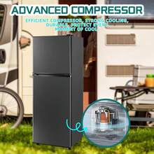 WANAI 6.0 Cu.Ft Refrigerator With Freezer, Double Door Small Fridge With 7 Level Adjustable Thermostat & Removable Shelves, Mini Refrigerator For Kitchen Apartment And Office, Gray - Xem 8