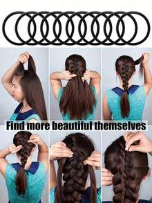 100个无缝发圈，简约百搭防滑弹力发圈，女士橡皮筋发圈，百搭螺旋纹理不伤发圈，100个装，发饰，发饰配件，女士发饰，秋季，旅行，美发工具，女士配件，美发用品，卷发，发圈，发圈，卷发配件，礼物，旅行，女士礼物，美发用品，圣诞礼物