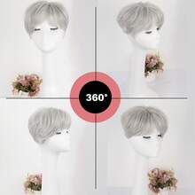 Short Hair Toppers Hairpieces For Women With Thinning Hair Synthetic Wiglet Hair Topper For Women With Thin Hair Large Coverage Top Crown Hairpiece For Woman Shades Of Dark Brown,Red And Golden - 淺灰色 - 查看 2