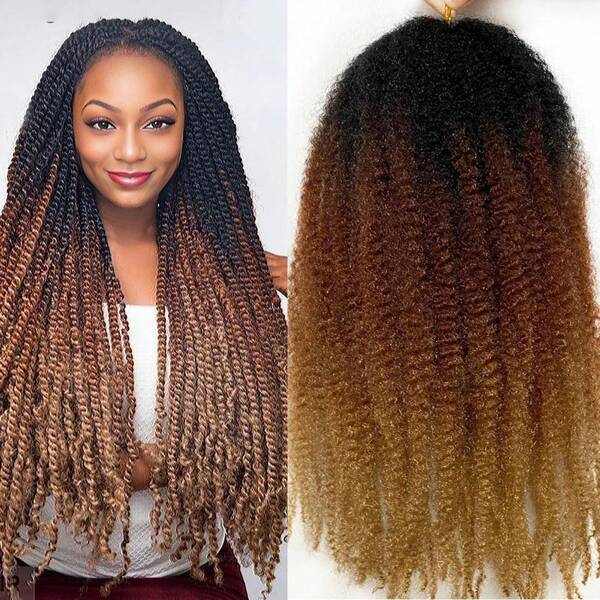 Cheveux Marley 18 pouces Cheveux de tressage synthétiques Marley dégradé Noir Brun Blond Gris 350 pour Afro Kinky Marley Twist Tressage de Cheveux