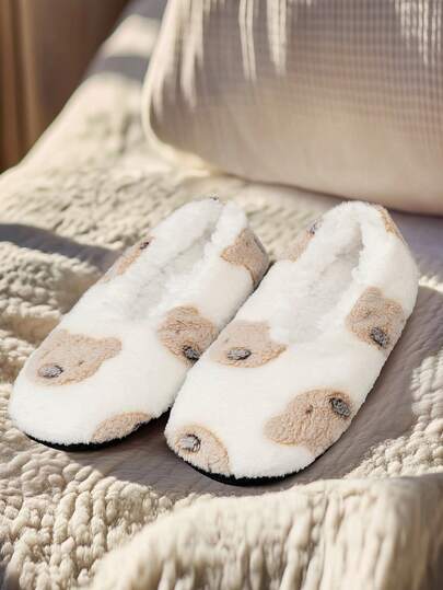 Pantuflas de mujer con diseño de dibujos animados lindos, calcetines para usar en interiores