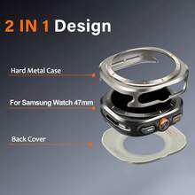 1 pièce Étui robuste compatible avec Samsung Galaxy Watch Ultra (2025/2024) 47mm avec couvercle arrière, pare-chocs en métal ultra fin et coque de protection antichoc pour Galaxy Watch 7/8 Ultra - Multicolore - Voir 12