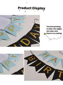 1pc Set, Happy Birthday Banner, Swallow Tail Flag, Multi-Color Golden Flashing Letter Banner, Birthday Pull Flag, Creative Party Decoration Fish-Tail Pull Flag, Letter Pull Flag, Swallow Tail-Themed Birthday Party Supplies, Children's Toys, Room Decoration Props, Birthday Decorations