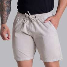 Kit 4 Shorts Sarja Mauricinho Men's Quality Bermuda Denim Men's Beachwear - 黑色/米色/海軍藍/粉紅色 - 查看 2