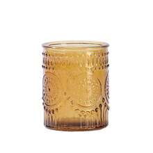 12pcs Vintage Nordic Style Sunflower Glass Candle Holders, Romantic Atmosphere Tabletop Decor Candle Cups, Suitable For Wedding, Dining Table Decoration