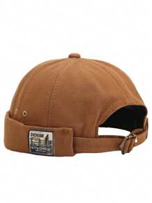 1 件装复古圆顶帽男士甜瓜帽纯色码头工人帽中性可调节房东帽女士嘻哈帽 - 彩色 - 查看 8