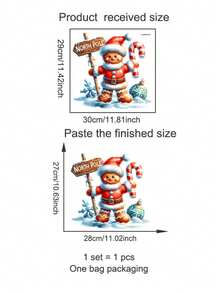 Autocolant de perete festiv de Crăciun cu turtă dulce - Autoadeziv, decorațiune de sărbători ușor de aplicat pentru dormitoare, băi și toalete, design vesel cu turtă dulce și pălărie de Moș Crăciun și baton de bomboane, perfect pentru decorul casei de sărbători, artă murală festivă | Decor festiv vesel | Artă murală decorativă, decorațiuni de Crăciun cu turtă dulce