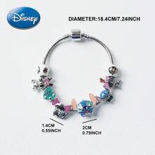 Disney 1件官方授权DIY史迪奇卡通手链，金属材质，防水，色彩鲜艳，新款时尚饰品，节日礼物，送给朋友的生日礼物 - 彩色 - 查看 3