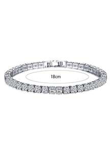 MONALLY 1pc Women's Fashion Bracelet, Inlaid With Cubic Zirconia, Luxurious And Exquisite Design, Suitable For Daily Gatherings, Festivals, Banquets And Gifts - Chain Bracelet - View 5