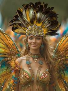 Women's Feather Headpiece Carnival Feather Headdress Showgirl Headpiece Plume Glitter Headdress Halloween - Nhiều màu - Xem 11