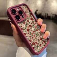 1pc Burgundy Step Pattern Simple Print Apple Case Compatible With Iphone 16 15 Pro Max 14 Plus 13 12 11 ProMax White Fashion Dust And Dirt Resistant Protective Case Creative Holiday Gift Compatible With Samsung Series - 酒紅色 - 查看 4