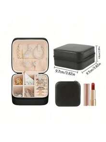 قطعة واحدة من منظم المجوهرات الصغير، علبة مجوهرات قابلة للسفر بسحاب، صندوق هدايا للسيدات، رف عرض مجوهرات متعدد الوظائف، مناسب لخواتم وقلادات وأقراط وقلائد وما إلى ذلك. - صندوق هدايا مناسب للفتيات والسيدات، صندوق هدايا عيد الهالوين، صندوق هدايا عيد الميلاد. لمنظم تخزين النساء الضروريات السفرية عودة إلى المدرسة تخزين المدرسة الداخلية ديكور الخريف
