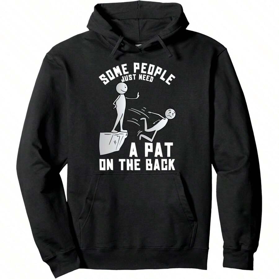 Men's Casual Funny Sarcastic Joke Pullover Hoodie Black Small, Durable & Light, Roomie Cut, Fits Music Festivals To Shopping Trips - 黑色 - 查看 1