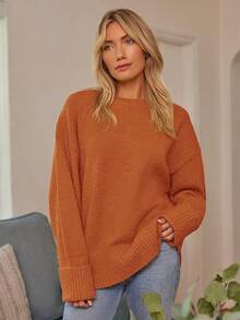 Women's Oversized Sweaters Fuzzy Chunky Warm Pullover Sweater/Vacation Outfits Women/Valentine Outfits For Women - 橘色 - 查看 4