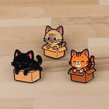 1 件可爱宠物狗珐琅别针卡通动物猫胸针徽章背包翻领别针服装配饰时尚珠宝朋友礼物办公室配饰衬衫夹克万圣节衣服别针趣味教师礼物万圣节配饰教师节包饰圣诞节