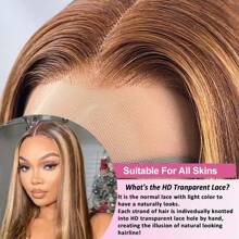 200% 密度直发高清 13*6 蕾丝前假发 - 34 英寸预熨预拉蕾丝前假发无胶混合发假发 - 直发真发高清透明蕾丝前假发 - 渐变蜂蜜金色高光 P4/27 色鲍勃假发 8-14 英寸 - 自然发际线巴西雷米中分假发，带婴儿头发 - 适合女性日常佩戴 - S4/27 - 查看 7