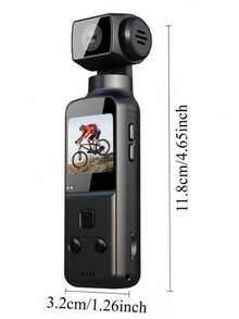 4K USB 可充电 270° 旋转摄像机，配备 1.33 英寸 CMOS 和稳定功能，适用于视频和视频博客 - 黑色 - 查看 7