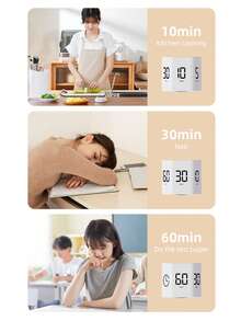 1pc Rechargeable 500mAh Kitchen/Study/Game Timer, 1/5/10/30/60min Hexagon Desk Flip Rotary Loop Productivity Timer Cube Big Screen Countdown Visual Pomodoro Timer, , A Great Gift