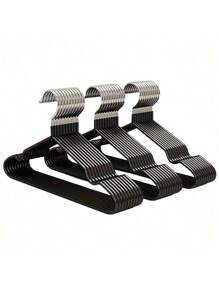 20/10 Piece Pack, Non-Slip Heavy Duty Hanger, (15.75" X 7.87"), Black Non-Slip Heavy Duty Hanger, Bedroom Supplies, Storage Supplies, Bedroom And Wardrobe Quality Storage Solution - No Strenuous Hanging, Space Saving Design, Perfect For Life