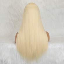 613 Platinum Blonde Long Straight Glueless Synthetic Wig With Bangs For Women, Heat - Resistant Fiber - Nhiều màu - Xem 4