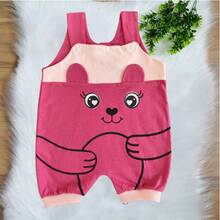 Overalls + Headband Set – Baby Girl Cow Print Size RN To 3 Months - Hot Pink - View 3
