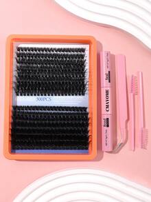 300 kępek rzęs, sztuczne rzęsy D-Roll, segmentacja DIY w domu, grube, puszyste sztuczne rzęsy, z klejem i uszczelką, szczoteczka do zębów, zestaw pęset, odpowiednie dla początkujących, gęste 60D+80D, 8-16 mm, zestaw do inteligentnego przedłużania rzęs w stylu mieszanym, zestaw: rzęsy DIY + klej + pęseta + czarny sztyft do powiek, łatwy w użyciu, odpowiedni do makijażu oczu i pielęgnacji, na co dzień, na wesele, na wieczór, prezenty dla uczniów z okazji powrotu do szkoły, zestaw kępek rzęs, rzęsy, sztuczne rzęsy