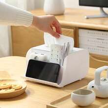 1 Packung Taschentuchbox - Multifunktionale Taschentuchbox-Halterung mit Stationery-Fernbedienungsbox - Eleganter und stilvoller Servietten-Halter für Zuhause, Papierhalter für den Schreibtisch, Aufbewahrungsorganizer, Servietten-Halter, für Familienfeste, Zuhause, Küche, Esszimmer, Dekorationsbox, Geschenk für Frauen, Must-Have für Sommerreisen und Feiertage