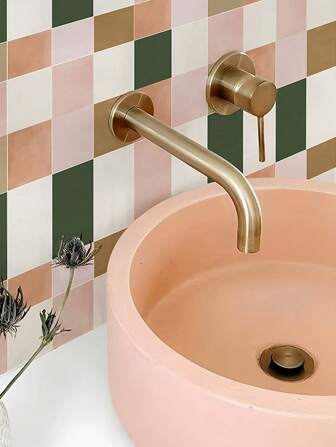 1 套 - 10 件/7.87 英寸 X 7.87 英寸 即剥即贴瓷砖贴纸 10 件防溅板自粘装饰墙贴适用于厨房浴室瓷砖贴花