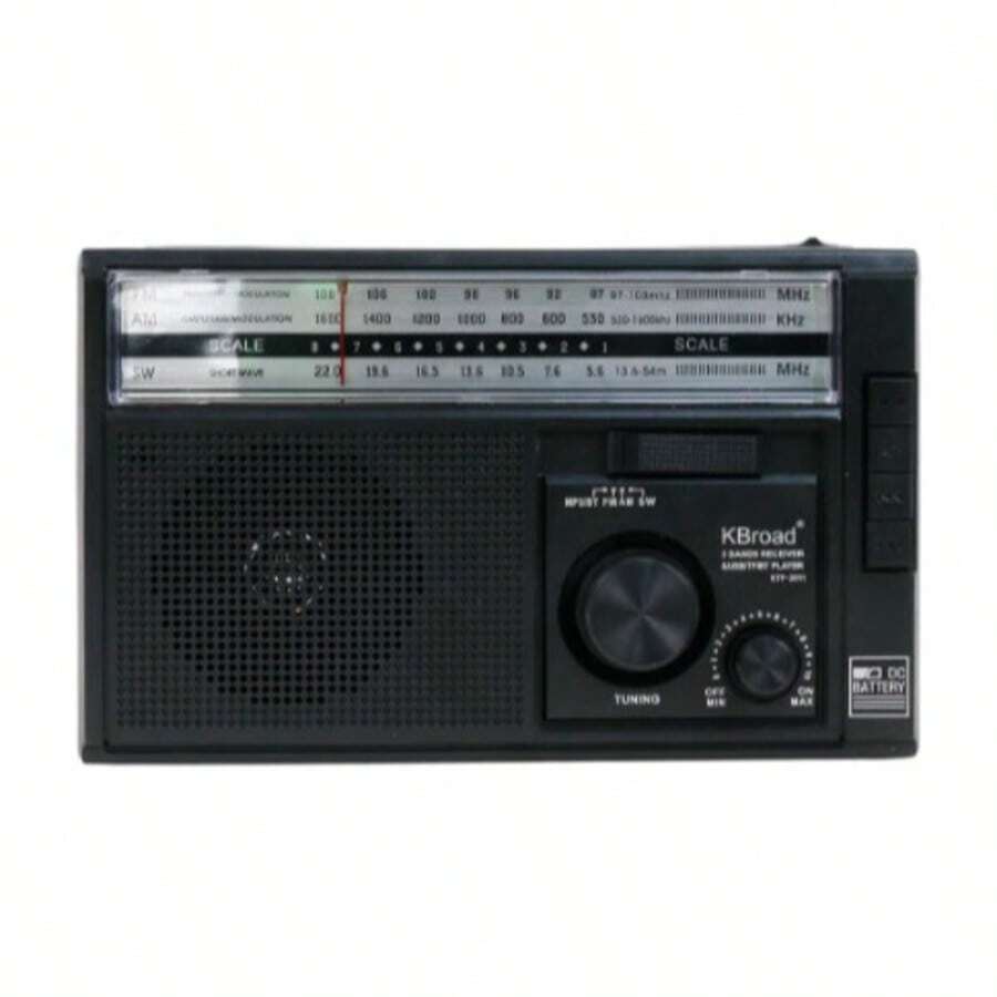 BUYTITI AM/FM Bluetooth Radio With Flashlight And Solar Panel - Black - View 1
