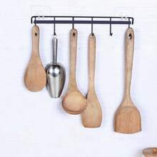 2个厨房用具挂钩，粘性壁挂式挂架，可挂放锅铲、量勺和其他厨房工具，无需钻孔，节省空间，6个挂钩，适用于浴室、卧室、衣柜、厨房、美食工作室、露营车等场所。 - 彩色 - 查看 7