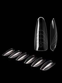 140 szt. przezroczystych podwójnych form do żelu polimerowego, klasyczne migdałowe formy do paznokci, do żelu budującego, przedłużania paznokci, salon kosmetyczny - Przezroczysty - Zobacz 5