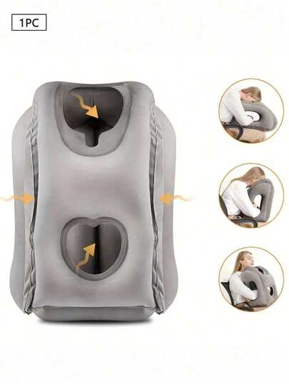 1pc Inflatable Travel Pillow For Airplane, Neck Air Pillow For Sleeping, Travel Pillow,Portable Head Neck Rest Inflatable Pillow From, To Avoid Neck And Shoulder Pain, Comfortable Head Neck And Lumbar Support Pillow, Used For Airplane, Car, Bus And Officetravel Essentials Vacation Holiday Neck Pillow Travel