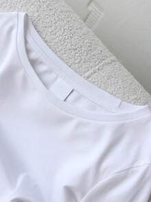 Ribbed Long Sleeve Top For Women, Slim Fit, Spring/Summer New Sportswear, Good Drape, Fashionable Soft & Breathable - White - View 5