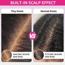 ISEE HAIR Wear & Go 7*5 高清蕾丝封口假发，无胶卷发假发，漂白结，预拔预剪蕾丝封口假发，自然发际线，180% 密度，10-16 英寸，自然色，适合初学者日常使用 - SNatural - 查看 7