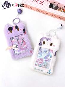 MY LITTLE PONY Girls' Plush Card Holder Card Cover Unicorn & Rainbow Dash Cute Campus ID Wallet With Decorative Keychain, Meal Cards, Document Set, Student's Good Item Fashion Decoration For Christmas Gift For Holiday For Women & White-Collar Workers - Multicolor - View 4