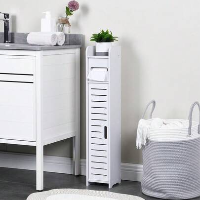 トイレ収納ラック 隙間収納 幅15cm スリム ペーパー ティッシュ収納 扉付き 防水 収納 トイレ収納 洗面所収納 トイレラック 携帯置き トイレットペーパー 収納棚 コーナー収納 おしゃれ 組立簡単