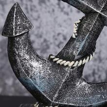 1 pièce Statue de résine d'ancre haute, décoration nautique, ornement de statue d'ancre, convient pour la maison, le jardin, le bar, la décoration de table d'intérieur et d'extérieur, ancre antique, style unique, cadeaux de Noël, rentrée scolaire, Halloween et anniversaire