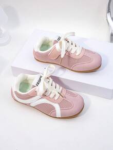 A Stylish Children's Sports Shoe Suitable For Both Boys And Girls, Available In Multiple Colors, Lightweight And Fashionable, With Side - Positioned Hook And Loop Design. - Pink - View 3