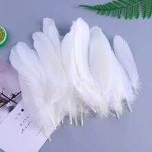 100入組多色天然羽毛，適用於婚禮和派對裝飾，百搭實用 - 白色 - 查看 11