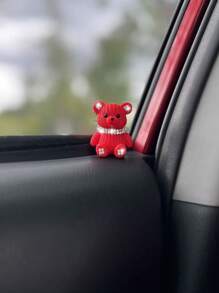 1/2 Handmade Healing Plush Bear Car Decor, Micro Landscape Creative Cute Rhinestone Embellished Small Bear Ornament, Stress Relief For Car