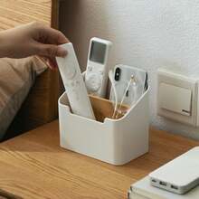 1 pièce Boîte de rangement de partition en bambou et bois, boîte de rangement multifonctionnelle et créative pour le bureau, cosmétiques, pinceaux de maquillage, papeterie, télécommande. Boîte de rangement avec compartiments multiples, partition en bambou et bois, gain d'espace, cadeau d'anniversaire, pour employé de bureau, utilisateur domestique, passionné de produits électroniques