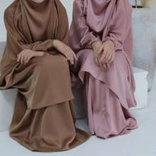 1 Bộ váy Abaya Hồi giáo, thoáng khí và thoải mái, nhiều màu sắc, váy Hijab Khimar và Abaya Jilbab cổ điển và đa năng, khăn trùm đầu cầu nguyện Jilbab chất lượng cao cho phụ nữ Hồi giáo, quần áo Hồi giáo Khimar - Nhiều màu - Xem 7