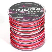 SOUGAYILANG 4 股 PE 编织鱼线 - 300 米多色迷彩 | 主线，适合冲浪、海钓，馈赠佳品：适合父亲节、圣诞节或生日等场合的钓鱼者 - 粉色 - 查看 18