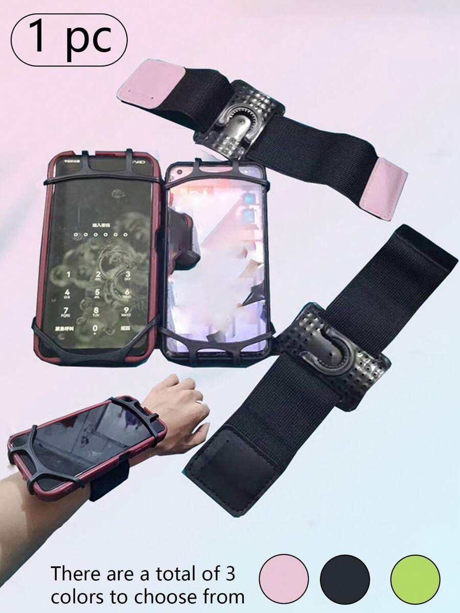 Soporte giratorio de muñeca para teléfono a 360° - Brazalete elástico de 3 colores para deportes al aire libre y carrera en el campus | Artículos esenciales para volver a la escuela: ciclismo, entrenamiento en el gimnasio y correa para conducir | Funda para teléfono antideslizante y transpirable con acceso rápido para estudiantes universitarios, compañero de rastreador de fitness unisex (ajuste universal para teléfonos) Bolsa de gimnasio Accesorios para correr Bolsa deportiva para mujeres